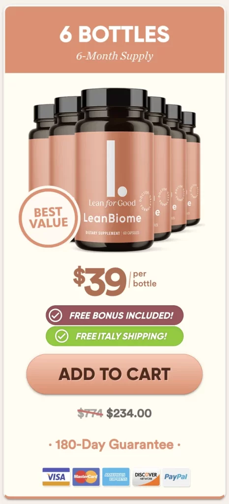 leanbiome 6 bottles